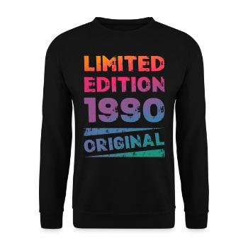 Limited Edition Birthday Party Vintage 1990's - Unisex Sweatshirt - black - Front - Alina (178cm) & Michal (187cm)