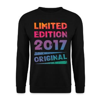 Limited Edition Geburtstag Party Jahrgang 2017 - Unisex Pullover - Schwarz - Vorne - Alina (178cm) & Michal (187cm)