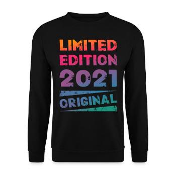 Limited Edition Birthday Party Vintage 2021 - Unisex Sweatshirt - black - Front - Alina (178cm) & Michal (187cm)