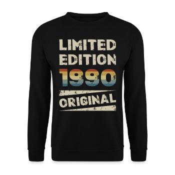 Limited Edition Birthday Party Vintage 1990's - Unisex Sweatshirt - black - Front - Alina (178cm) & Michal (187cm)