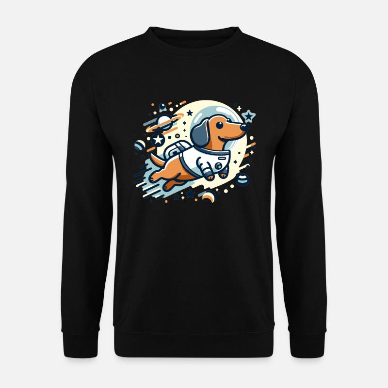 Teckel astronaute dans l’espace - Sweat-shirt Unisexe - noir