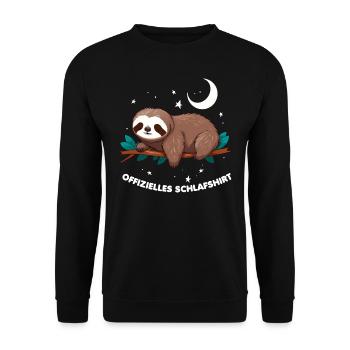 Animal Print T-Shirt Design Sloth Sleep Shirt - Unisex Sweatshirt - black - Front - Alina (178cm) & Michal (187cm)