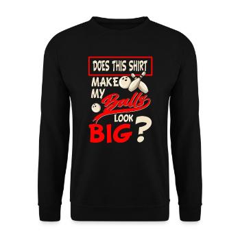 Wortspiel Witziges Erwachsenen Bowling Spaß Shirt - Unisex Pullover - Schwarz - Vorne - Alina (178cm) & Michal (187cm)