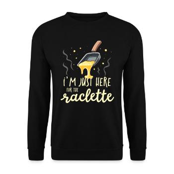 Humor I'm Just Here For The Raclette Swiss Cheese - Unisex Sweatshirt - black - Front - Alina (178cm) & Michal (187cm)