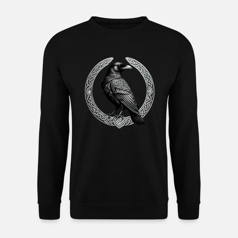 Raven with Celtic Knot 01 - Unisex Sweatshirt - black