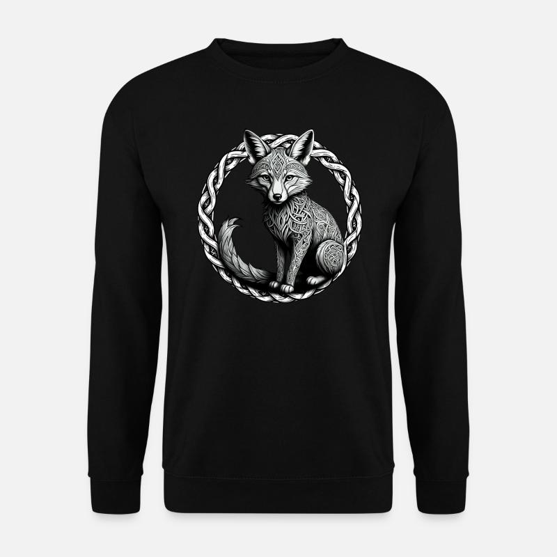 Fuchs mit keltischem Knoten 01 - Unisex Pullover - Schwarz
