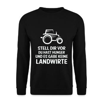 Landwirt Landwirtschaft - Unisex Pullover - Schwarz - Vorne - Alina (178cm) & Michal (187cm)