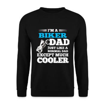 Motard motard moto papa - Sweat-shirt Unisexe - noir - Devant - Alina (178cm) & Michal (187cm)