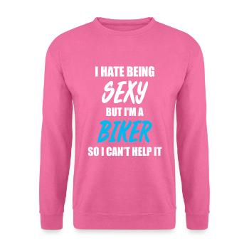 Biker Motorcyclist Motorcycle - Unisex Sweatshirt - pink - Front