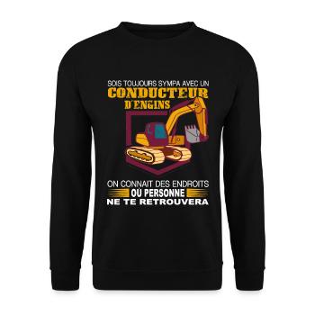 Gin-Shirt-Fahrer - Unisex Pullover - Schwarz - Vorne - Alina (178cm) & Michal (187cm)