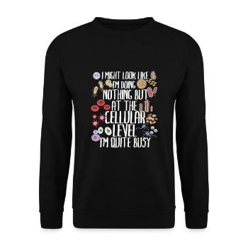 Funny Biology Biology Teacher Gift Idea - Unisex Pullover - Schwarz - Vorne - Alina (178cm) & Michal (187cm)