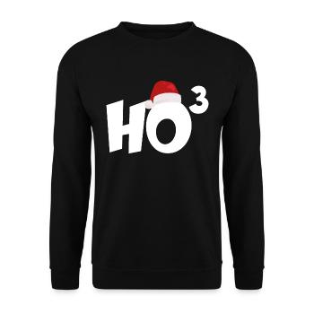 FROHE WEIHNACHTEN HO HO HO - Unisex Pullover - Schwarz - Vorne - Alina (178cm) & Michal (187cm)