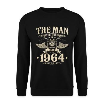 1964 Vintage né homme mythe légende moto - Sweat-shirt Unisexe - noir - Devant - Alina (178cm) & Michal (187cm)