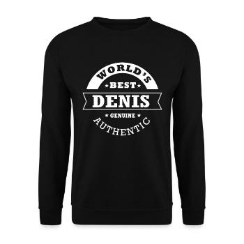 Denis world's best humour prénom denis - Sweat-shirt Unisexe - noir - Devant - Alina (178cm) & Michal (187cm)