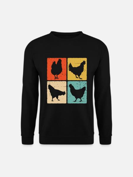 Hühner Bauer Landwirt Huhn Hahn - Unisex Pullover - Schwarz