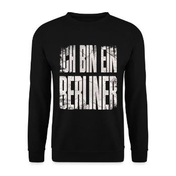 Ich bin ein Berliner - Unisex Pullover - Schwarz - Vorne - Alina (178cm) & Michal (187cm)