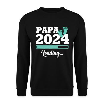 Papa 2024 loading - Sweat-shirt Unisexe - noir - Devant - Alina (178cm) & Michal (187cm)