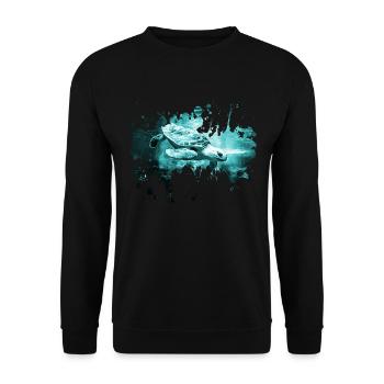Cadeau aquarelle tortue tortue - Sweat-shirt Unisexe - noir - Devant - Alina (178cm) & Michal (187cm)