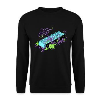 Modular Synthesizer - Black & Purple - Unisex Pullover - Schwarz - Vorne - Alina (178cm) & Michal (187cm)