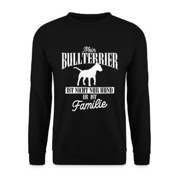 Bullterrier Hund Hundeliebhaber Geschenk - Unisex Pullover - Schwarz - Vorne - Alina (178cm) & Michal (187cm)