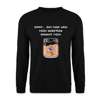 Sauerteig, backen, Brot, Sauerteigbrot, Anstellgut - Unisex Pullover - Schwarz - Vorne - Alina (178cm) & Michal (187cm)
