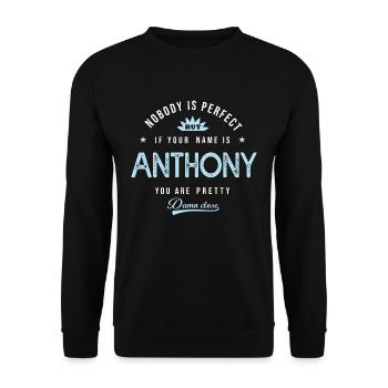 anthony tshirt personnalisé prénom - Sweat-shirt Unisexe - noir - Devant - Alina (178cm) & Michal (187cm)