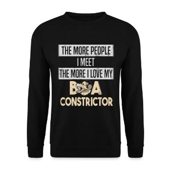 Boa Constrictor Snake Snake love - Unisex Sweatshirt - black - Front - Alina (178cm) & Michal (187cm)