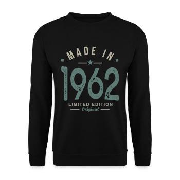 made in 1962 anniversaire 60 ans cadeau humour - Sweat-shirt Unisexe - noir - Devant - Alina (178cm) & Michal (187cm)