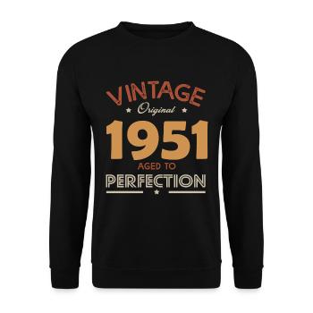vintage 1951 gift humor anniversary 71 years - Unisex Sweatshirt - black - Front - Alina (178cm) & Michal (187cm)