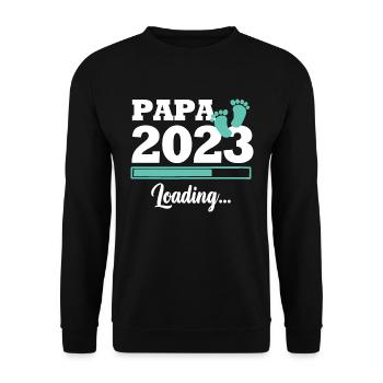 Papa 2023 loading - Sweat-shirt Unisexe - noir - Devant - Alina (178cm) & Michal (187cm)