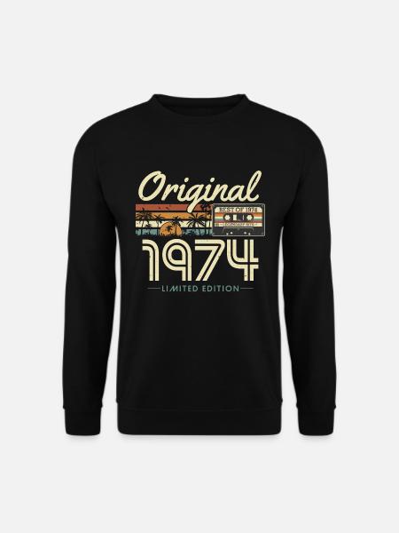 Originele Vintage 1974 Vintage Retro Verjaardag - Uniseks sweater - zwart