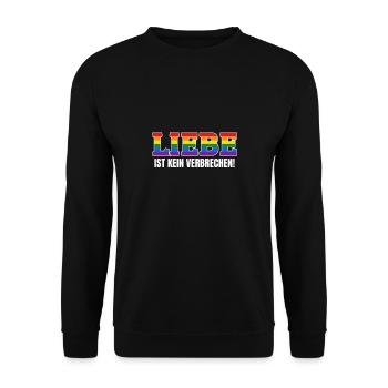 Lgbt Gay Pride Rainbow Flag Gleichberechtigung - Unisex Pullover - Schwarz - Vorne - Alina (178cm) & Michal (187cm)