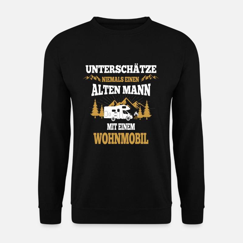 Mann mit Wohnmobil - Unisex Pullover - Schwarz
