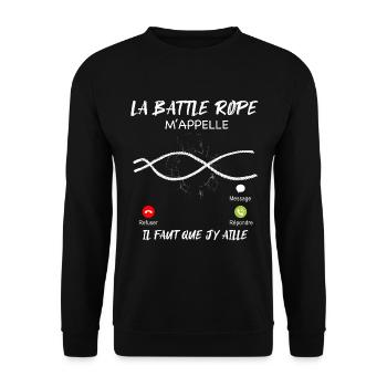 Corde Pour Sportif Cross Training - Sweat-shirt Unisexe - noir - Devant - Alina (178cm) & Michal (187cm)