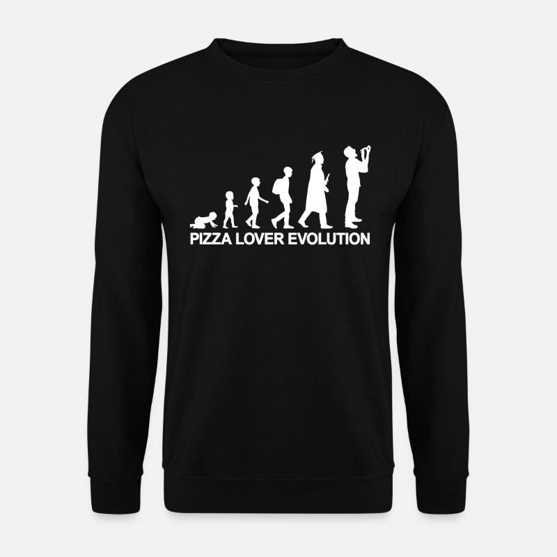 Evolution eines Pizzaliebhabers - Unisex Pullover - Schwarz