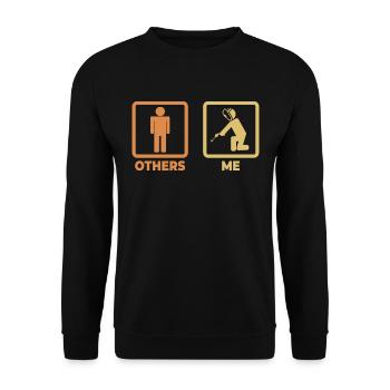 Funny Welder - Unisex Sweatshirt - black - Front - Alina (178cm) & Michal (187cm)