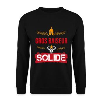 cadeau beauf marrant gros baiseur solide spartiate - Sweat-shirt Unisexe - noir - Devant - Alina (178cm) & Michal (187cm)