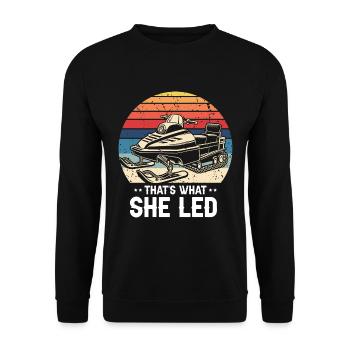 Conception de motoneigistes et de motoneiges - Sweat-shirt Unisexe - noir - Devant - Alina (178cm) & Michal (187cm)