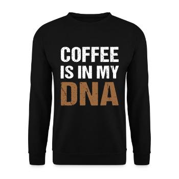 Kaffee Coffee is in my DNA Fun - Unisex Sweatshirt - black - Front - Alina (178cm) & Michal (187cm)