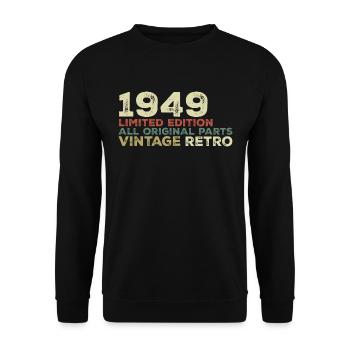 1949 né cadeau d’anniversaire vintage 1949 Retro - Sweat-shirt Unisexe - noir - Devant - Alina (178cm) & Michal (187cm)