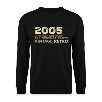 2005 né cadeau d’anniversaire vintage 2005 Retro - Sweat-shirt Unisexe - noir - Devant - Alina (178cm) & Michal (187cm)