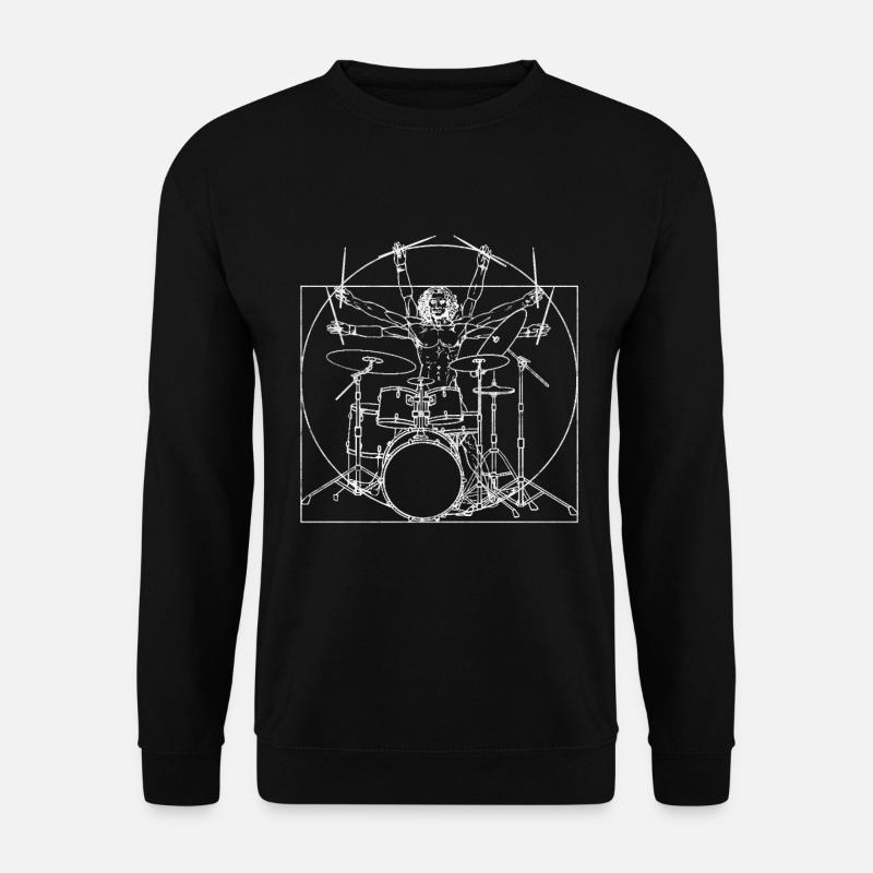 Schlagzeuger Schlagzeug Drumsticks Da Vinci - Unisex Pullover - Schwarz