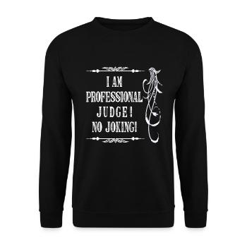 Je suis juge professionnel sans blague - Police blanche - Sweat-shirt Unisexe - noir - Devant - Alina (178cm) & Michal (187cm)