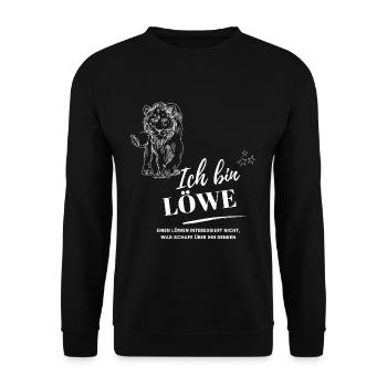 Ich bin Löwe Sternzeichen Astrologie - Unisex Pullover - Schwarz - Vorne - Alina (178cm) & Michal (187cm)