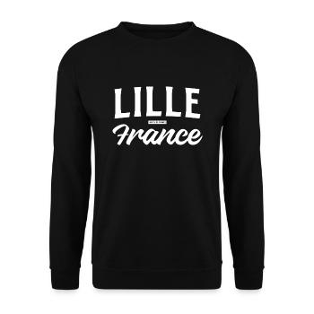 Lille Frankreich - Unisex Pullover - Schwarz - Vorne - Alina (178cm) & Michal (187cm)