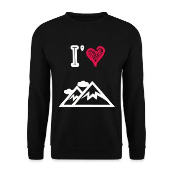 Ich liebe die Berge - Unisex Pullover - Schwarz - Vorne - Alina (178cm) & Michal (187cm)