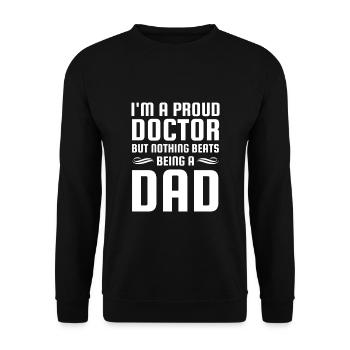 Father doctor doctor dad - Unisex Sweatshirt - black - Front - Alina (178cm) & Michal (187cm)