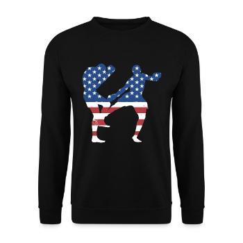 Sport Us Flag MMA - Unisex Pullover - Schwarz - Vorne - Alina (178cm) & Michal (187cm)