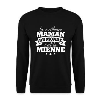 La meilleure maman du monde c'est la mienne - Sweat-shirt Unisexe - noir - Devant - Alina (178cm) & Michal (187cm)
