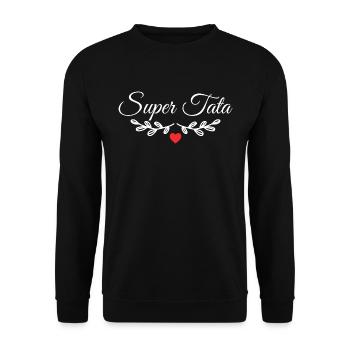 Super Tata - Sweat-shirt Unisexe - noir - Devant - Alina (178cm) & Michal (187cm)